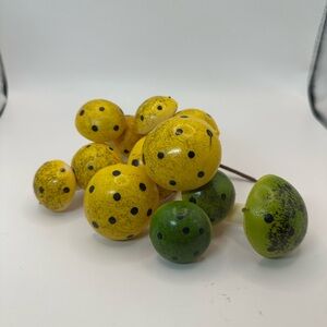 Vintage Mushroom Plastic Blow Mold Plant Picks By Homco. Set of 4